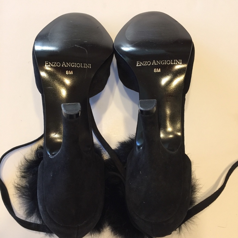 Enzo Angiolini Camisha Furr Ankle Tie Heel Pumps 8 - Picture 5 of 8